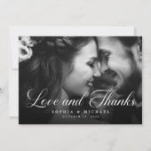 Elegante Liebe und Dankbarkeit Hochzeitsszenario F Dankeskarte (Vorderseite)