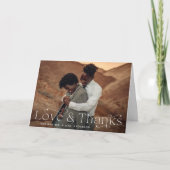 Elegante Liebe und Dankbarkeit Hochzeitsszenario F Dankeskarte (Vorderseite)