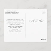 Elegante Liebe und danke Hochzeit Foto Vielen Dank Postkarte (Rückseite)