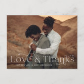 Elegante Liebe und danke Hochzeit Foto Vielen Dank Postkarte (Vorderseite)