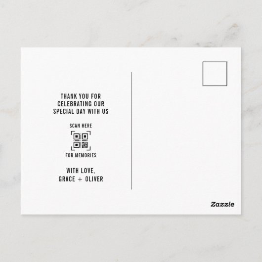 Elegante Liebe und danke Hochzeit Foto Vielen Dank Postkarte (Rückseite)