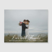 Elegante Liebe und Dankeschön-Hochzeitskarte für F Magnetkarte (Vorderseite)