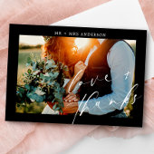 Elegante Liebe und Dankeschön-Script-Hochzeitskamp Dankeskarte