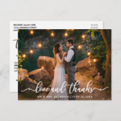 Elegante Liebe und Dankeschön-Script-Hochzeitskamp Postkarte (Vorne/Hinten)