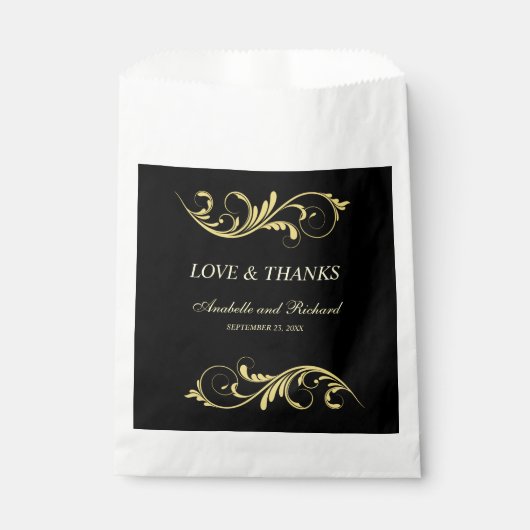 Elegante Liebe und Danksagung Geschenktütchen (Vorderseite)