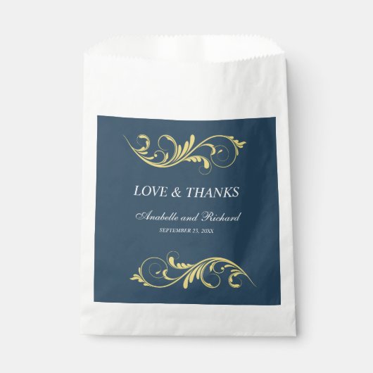 Elegante Liebe und Danksagung Geschenktütchen (Vorderseite)