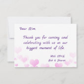 Elegante Liebe und vielen Dank für Ihre Grüße Hoch Dankeskarte (Rückseite)