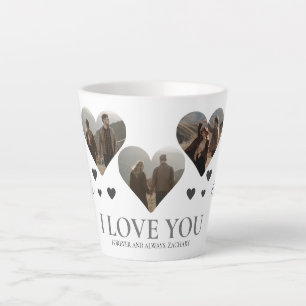 Elegante Liebe valentine's day Paar 3 Fotos Name L Milchtasse