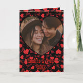 Elegante LIEBE Valentins Foto & Botschaften gefalt Karte (Vorderseite)