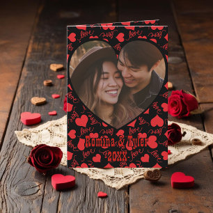 Elegante LIEBE Valentins Foto & Botschaften gefalt Karte