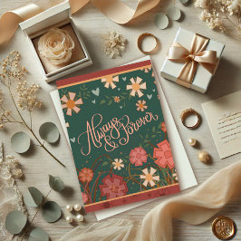 Elegante Liebe von Blumenzetteln für immer und für Karte