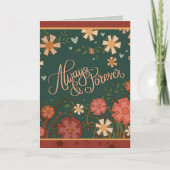 Elegante Liebe von Blumenzetteln für immer und für Karte (Vorderseite)