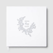 Elegante Liebe Wappen Wreath Foto Hochzeit Gästebuch (Vorderseite)