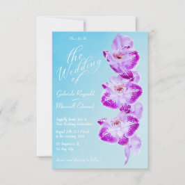Elegante Liebe Weiß Orchideen Hochzeit Einladung