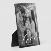 Elegante Liebe Weißes Skript-Foto Fotoplatte (Seite)