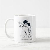 Elegante Liebe zum Hochzeitstag Valentinstag Kaffeetasse (Links)