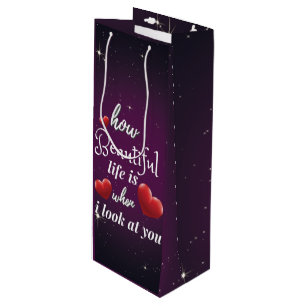 Elegante Liebe zum Valentinstag Geschenktüte Für Weinflaschen