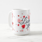 Elegante Liebe zum Valentinstag Kaffeetasse (Vorderseite Links)