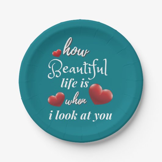 Elegante Liebe zum Valentinstag Pappteller (Vorderseite)