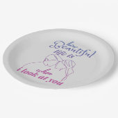 Elegante Liebe zum Valentinstag Pappteller (Schrägansicht)