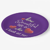 Elegante Liebe zum Valentinstag Pappteller (Schrägansicht)