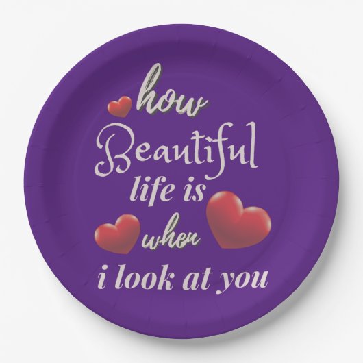 Elegante Liebe zum Valentinstag Pappteller (Vorderseite)