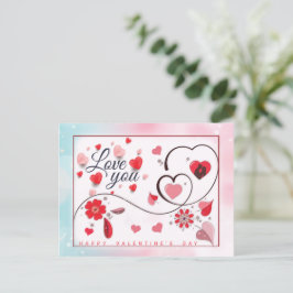 Elegante Liebe zum Valentinstag Postkarte