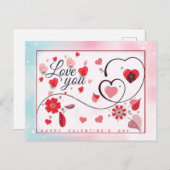 Elegante Liebe zum Valentinstag Postkarte (Vorne/Hinten)