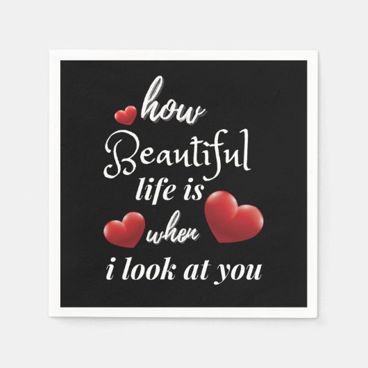 Elegante Liebe zum Valentinstag Serviette (Vorderseite)