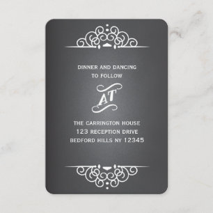 Elegante Liebes-Schiefertafel-Hochzeits-RSVP-Antwo Begleitkarte