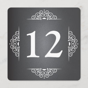 Elegante Liebes-Schultafel-Hochzeit-Tischnummernka Einladung