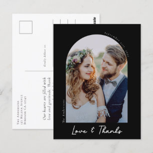 Elegante Liebes- und Dankeschön-Foto-Hochzeitsdank Postkarte