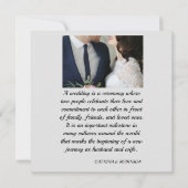 Elegante Liebesherz-Hochzeitsfoto Einladung (Rückseite)