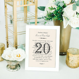 Elegante Liebeszitat-Hochzeitstisch-Nummer Tischnummer