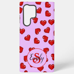 Elegante Liebhaber lila rotes Herzmuster Samsung Galaxy Hülle