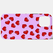 Elegante Liebhaber Rotes Herzmuster auf sanften li Case-Mate iPhone Hülle (Rückseite (Horizontal))