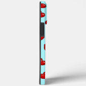 Elegante Liebhaber Rotes Herzmuster auf türkisblau Case-Mate iPhone Hülle (Rückseite / Rechts)