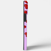 Elegante Liebhaber rotes Herzmuster auf weich lila Case-Mate iPhone Hülle (Rückseite / Rechts)