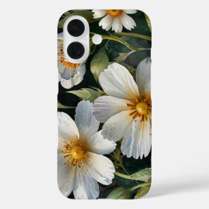 Elegante liebliche weiße Blumen Wasserfarbe Chic iPhone 16 Hülle