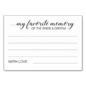 Elegante Lieblings-Gedächtnisbräuner-Hochzeitskart Tischnummer (Vorderseite)