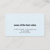 Elegante Light Blue Bold Beauty Salon Terminkarte (Rückseite)