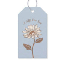 Elegante Light Blue Daisy Geschenkmarke