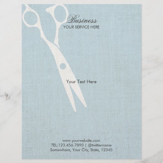 Elegante Light Blue Imitate Linen Hair Salon Brosc Flyer (Vorne)