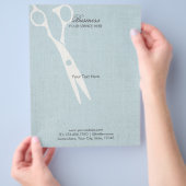 Elegante Light Blue Imitate Linen Hair Salon Brosc Flyer (Hand)