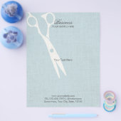 Elegante Light Blue Imitate Linen Hair Salon Brosc Flyer (Einzeln)