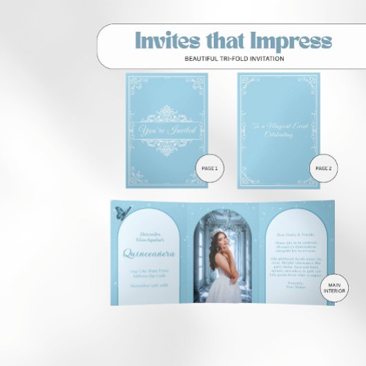 Elegante Light Blue Quinceñera - Foto Programm