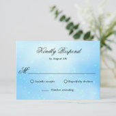 Elegante Light Blue RSVP Karte (Stehend Vorderseite)