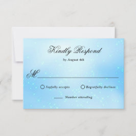 Elegante Light Blue RSVP Karte