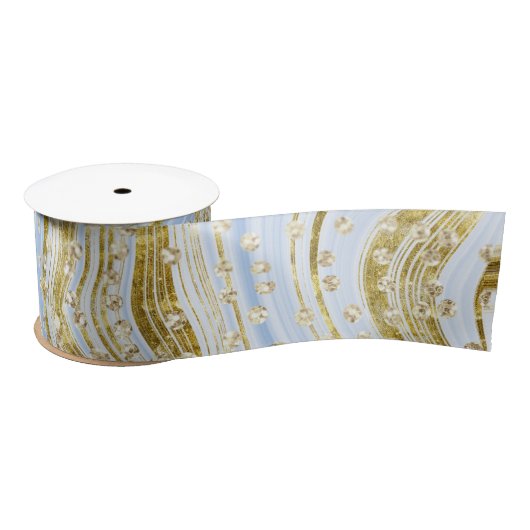 Elegante Light Blue Sparkle Wirbel Glitzer Sequins Satinband (Spule)