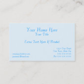 Elegante Light Blue Visitenkarte (Rückseite)